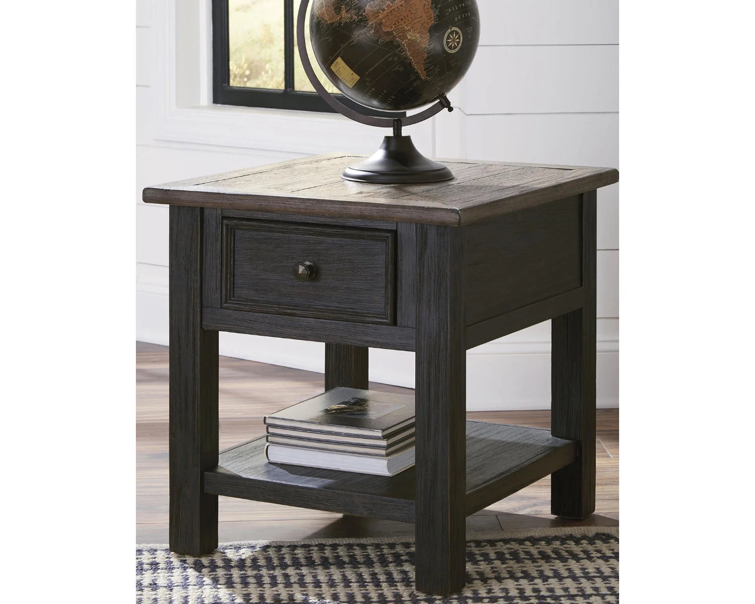 Grayish Brown/Black End Table A24022