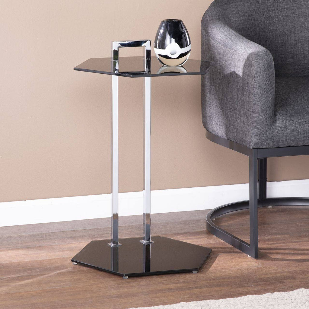 Black and Chrome Side Table L790969