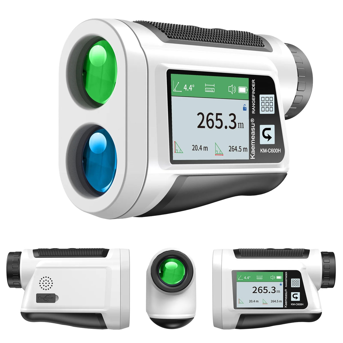 6X Magnification Rangefinder with LCD Touch Screen, USB Rechargeable, 600M Range, Black G889