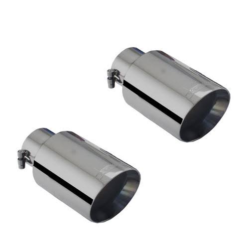 Black 4 inch Angle Cut Exhaust Tips E28008