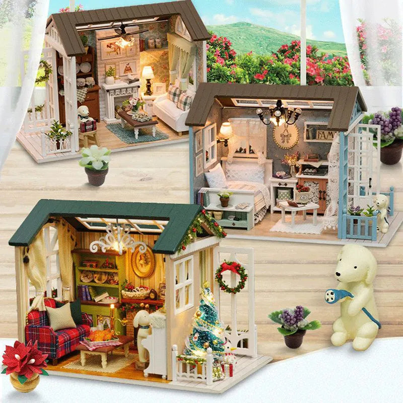 Doll House DIY Miniature Dollhouse Toy Furnitures I861597