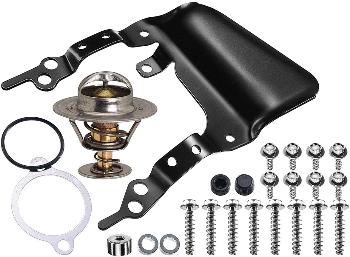 Upper Intake Manifold with Thermostat Compatible with Ford Crown Victoria Mustang Explorer Lincoln Town Car Mercury Grand Marquis Mountaineer 2001-2011 (V8 4.6L Only) I38877