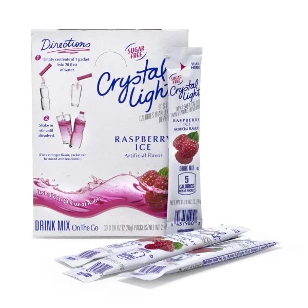 Sugar-Free Raspberry Ice Drink Mix, 30 Packets, Pack of 2 P526126