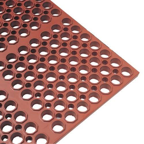 Red Grease-Resistant Rubber Anti-Fatigue Floor Mat F8801