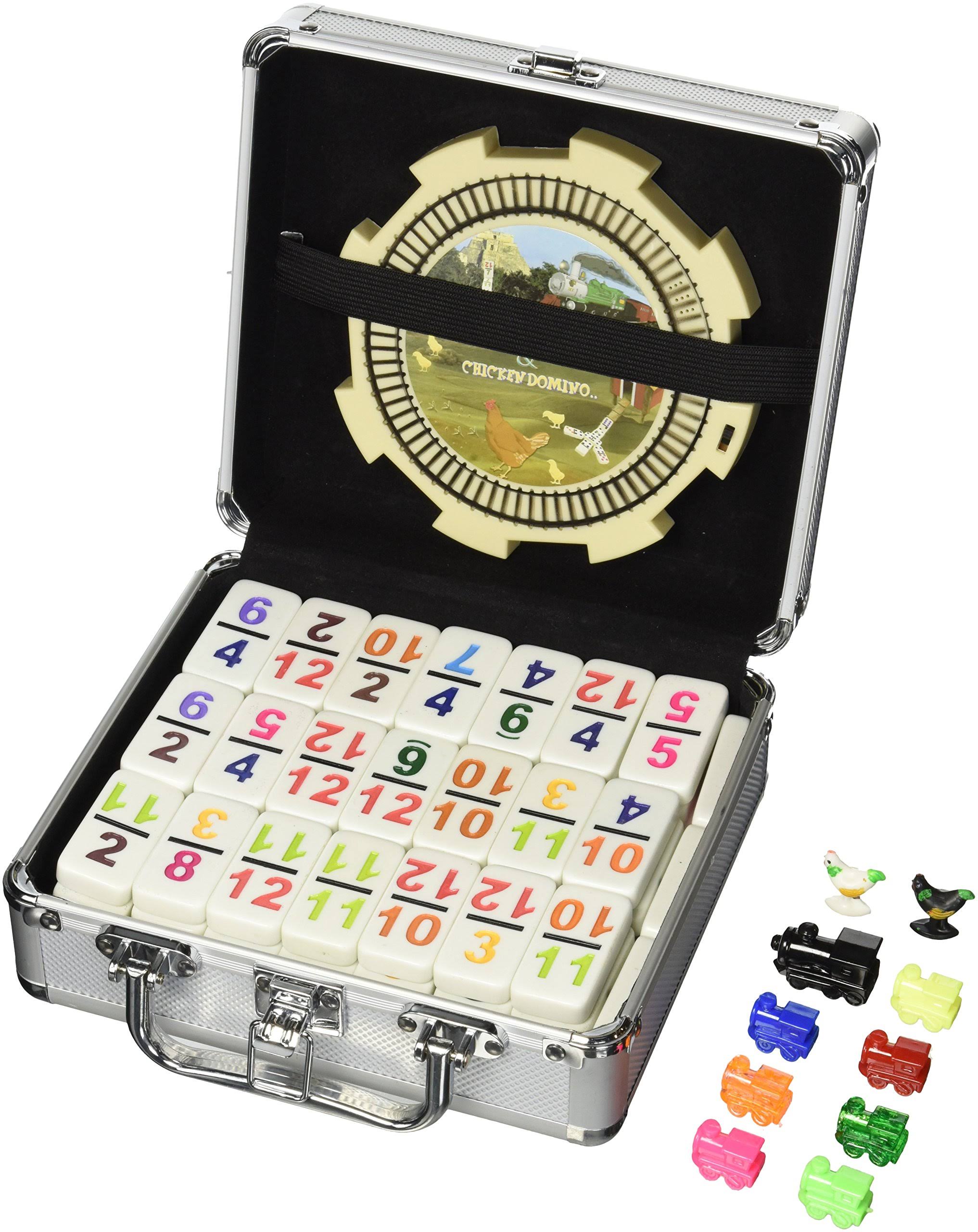 Double 12 Numeral Pro Size Mexican Train & Chicken Domino Set B964