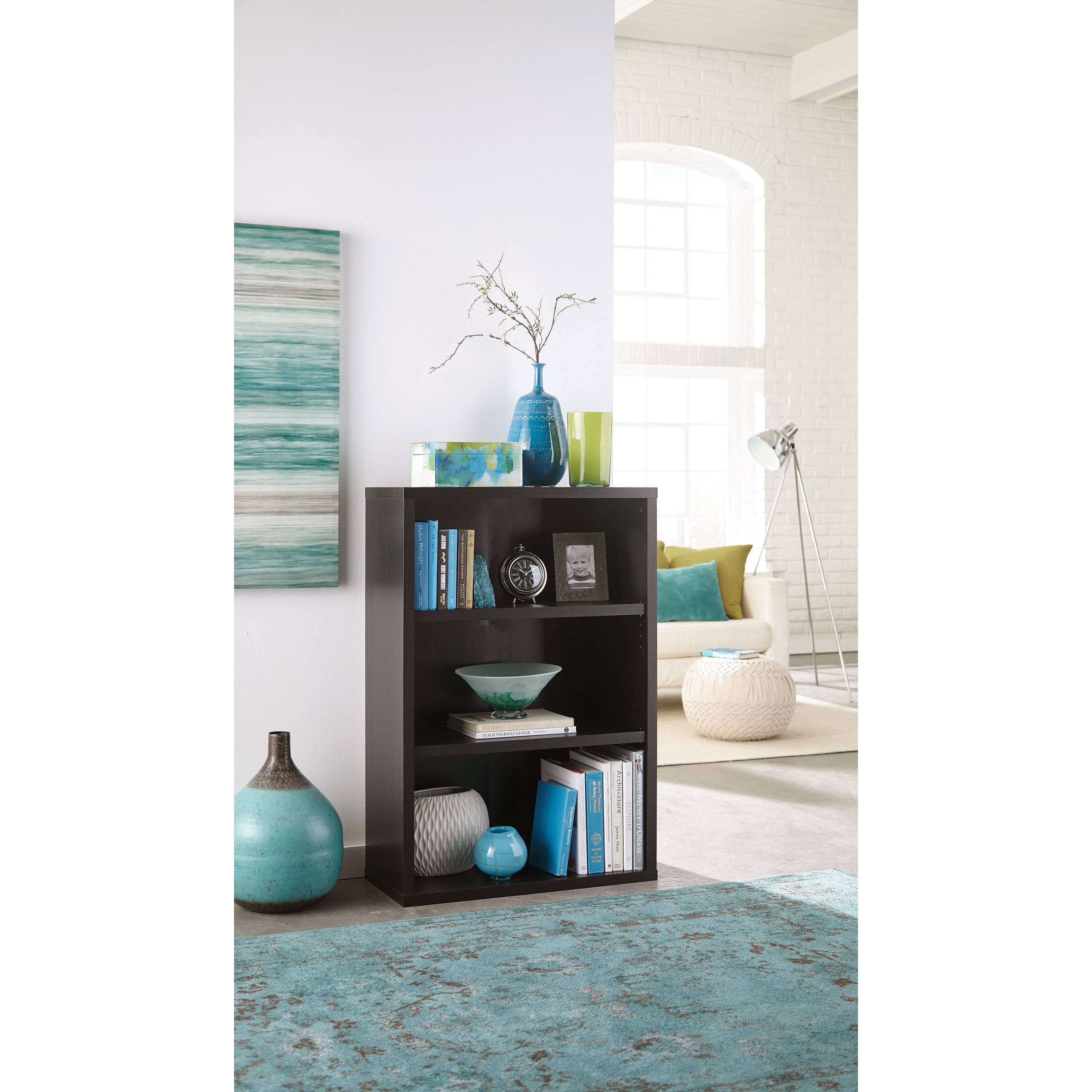3-Shelf Bookcase Black Walnut J7799