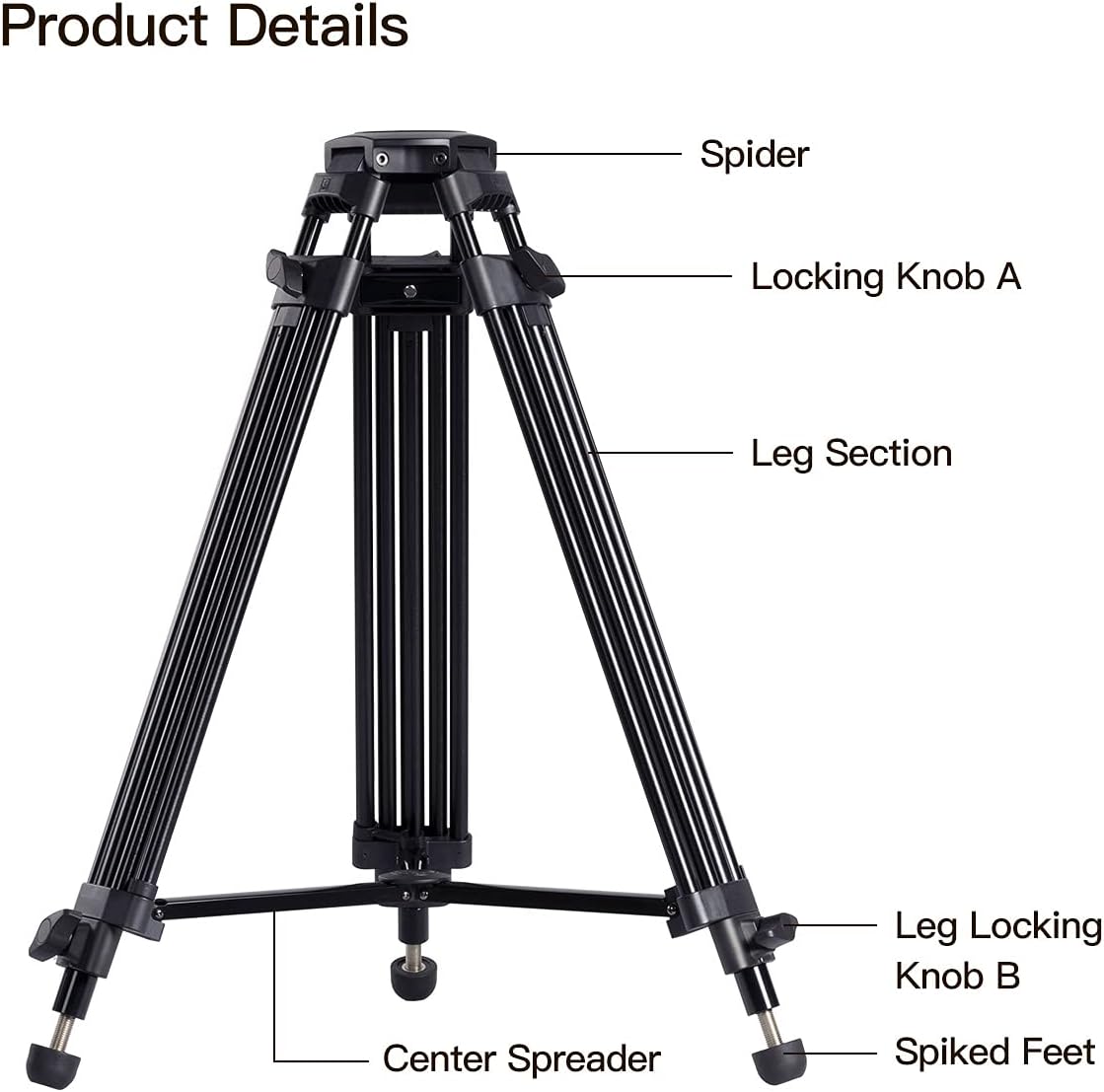 Heavy Duty Video Tripod with Fluid Head I34246