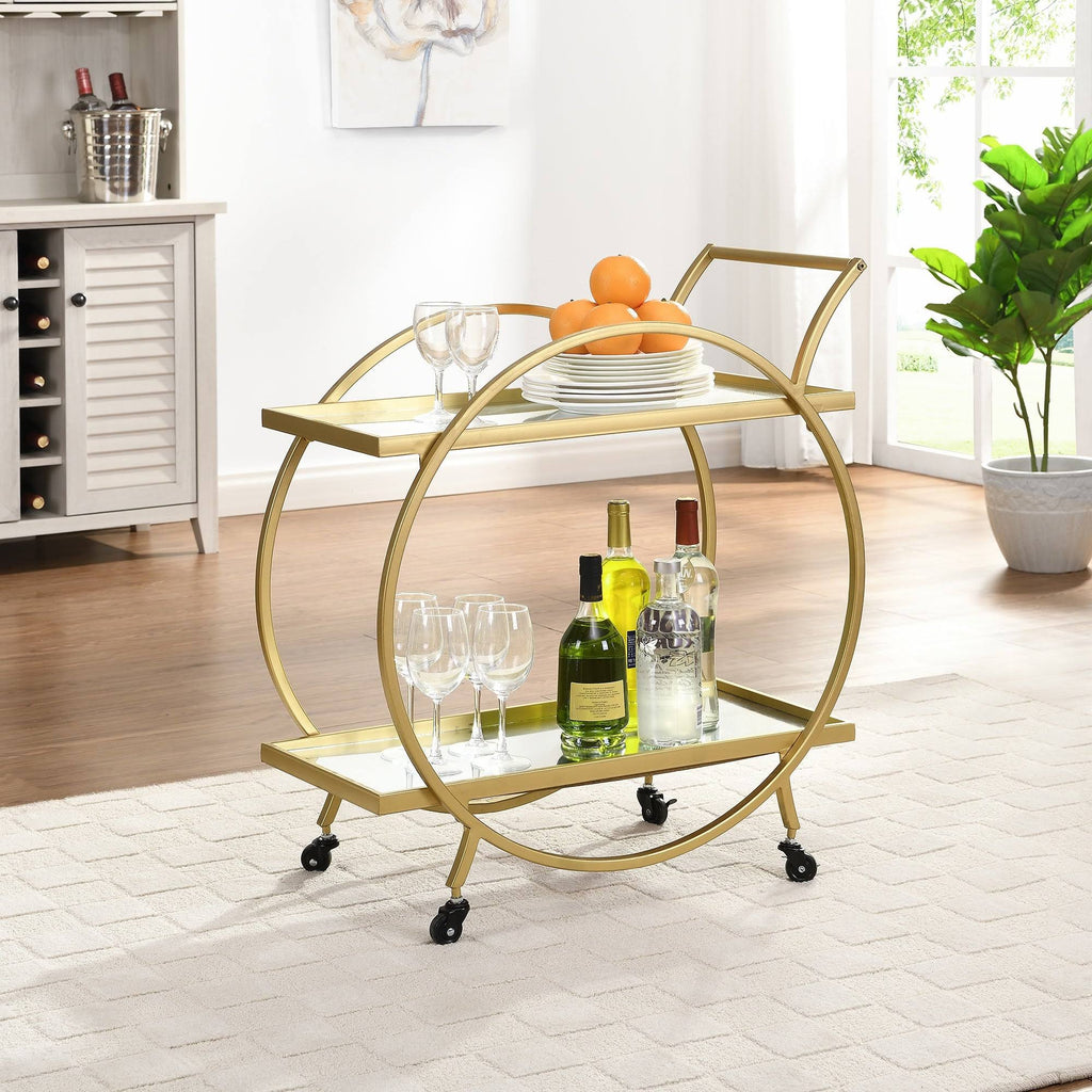 Gold/Brown Bar Cart M8646