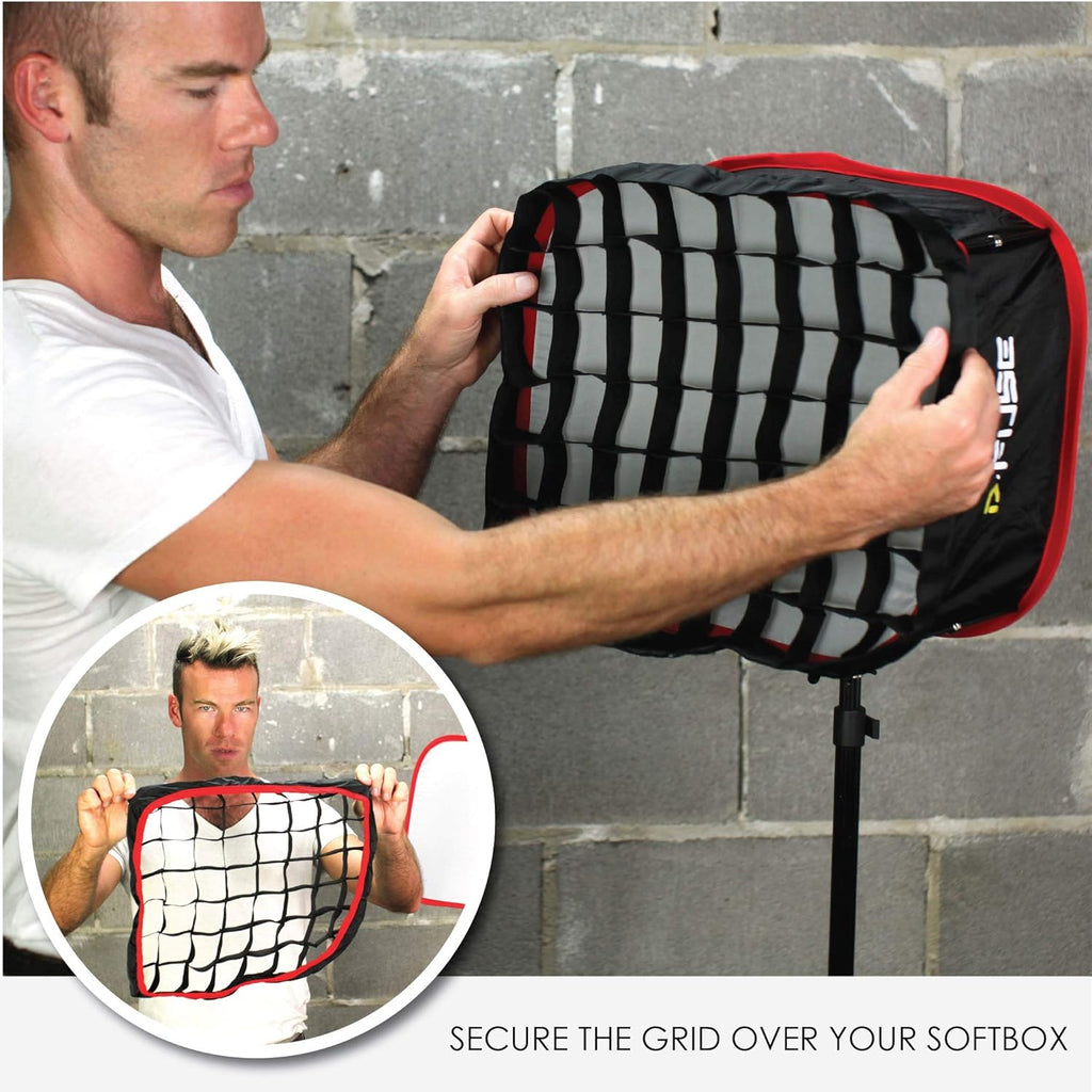 Circle Large LED Light Panel Softbox with Circle Grid, 11.5"x11.5", Pack of 2 H432653