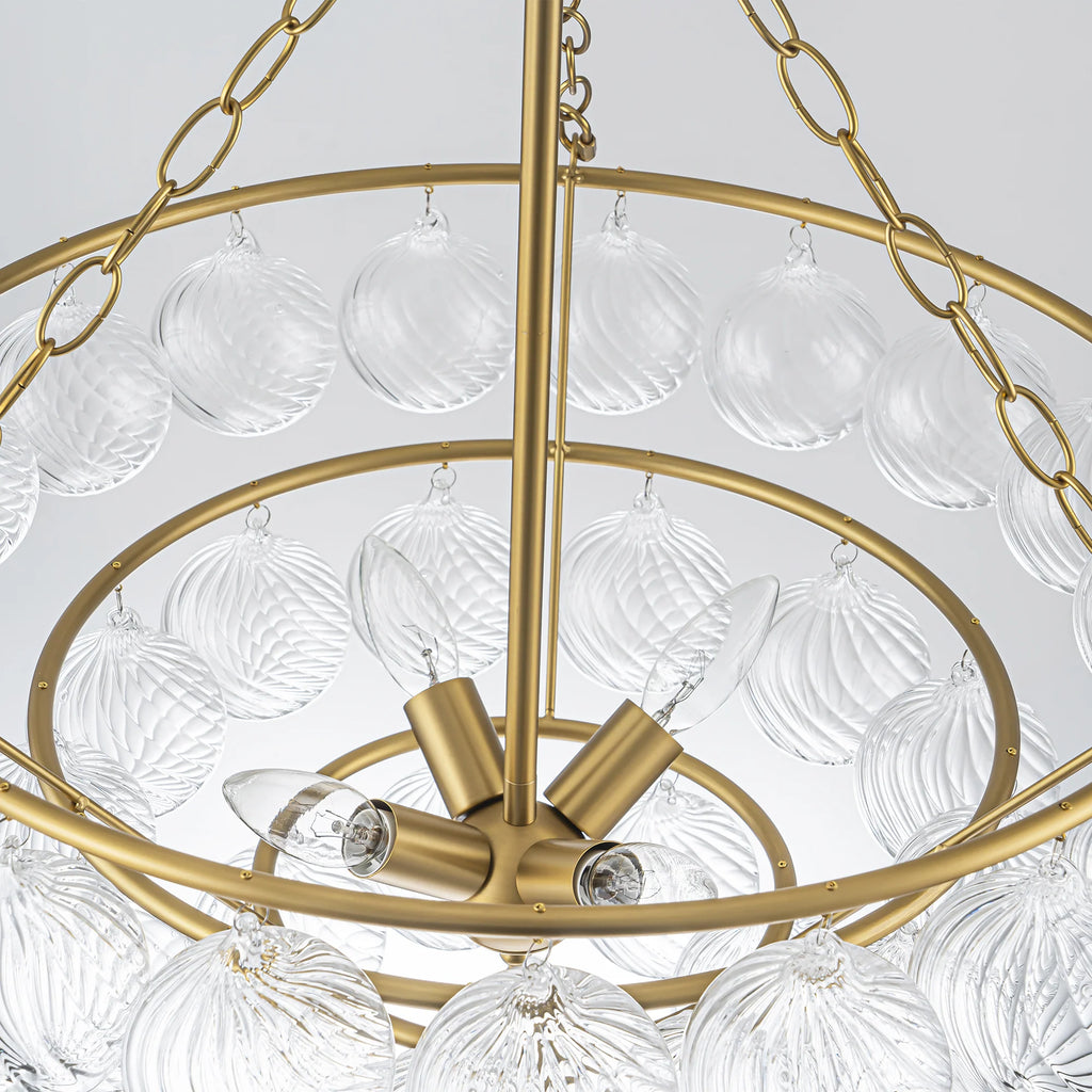 4-Light Dimmable Glass Chandelier W4084
