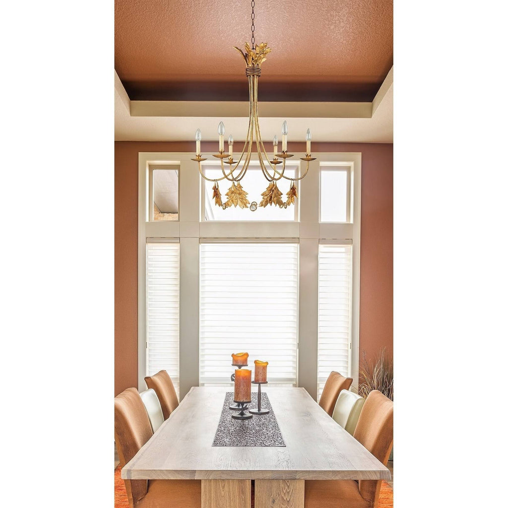 6-Light Resin Chandelier in Distressed Gold V763842