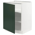 White Bodbyn Dark Green Base Cabinet with Shelves W30532