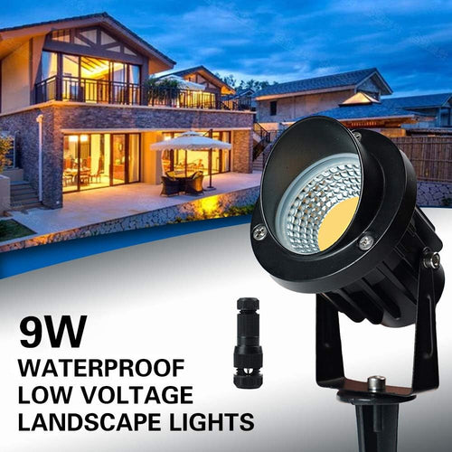 10 Pack 12v 9W LED Landscape Lights, IP65 Waterproof Warm White with Connector U527