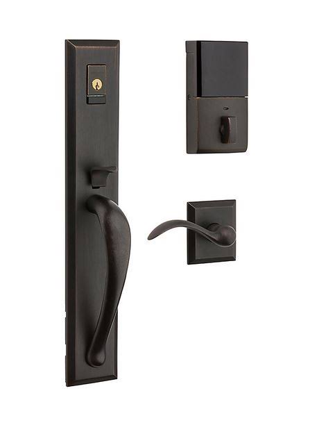 Satin Brass Single Cylinder Smart Handleset Lever Y808