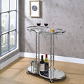 Chrome Glass Top Serving Cart A698