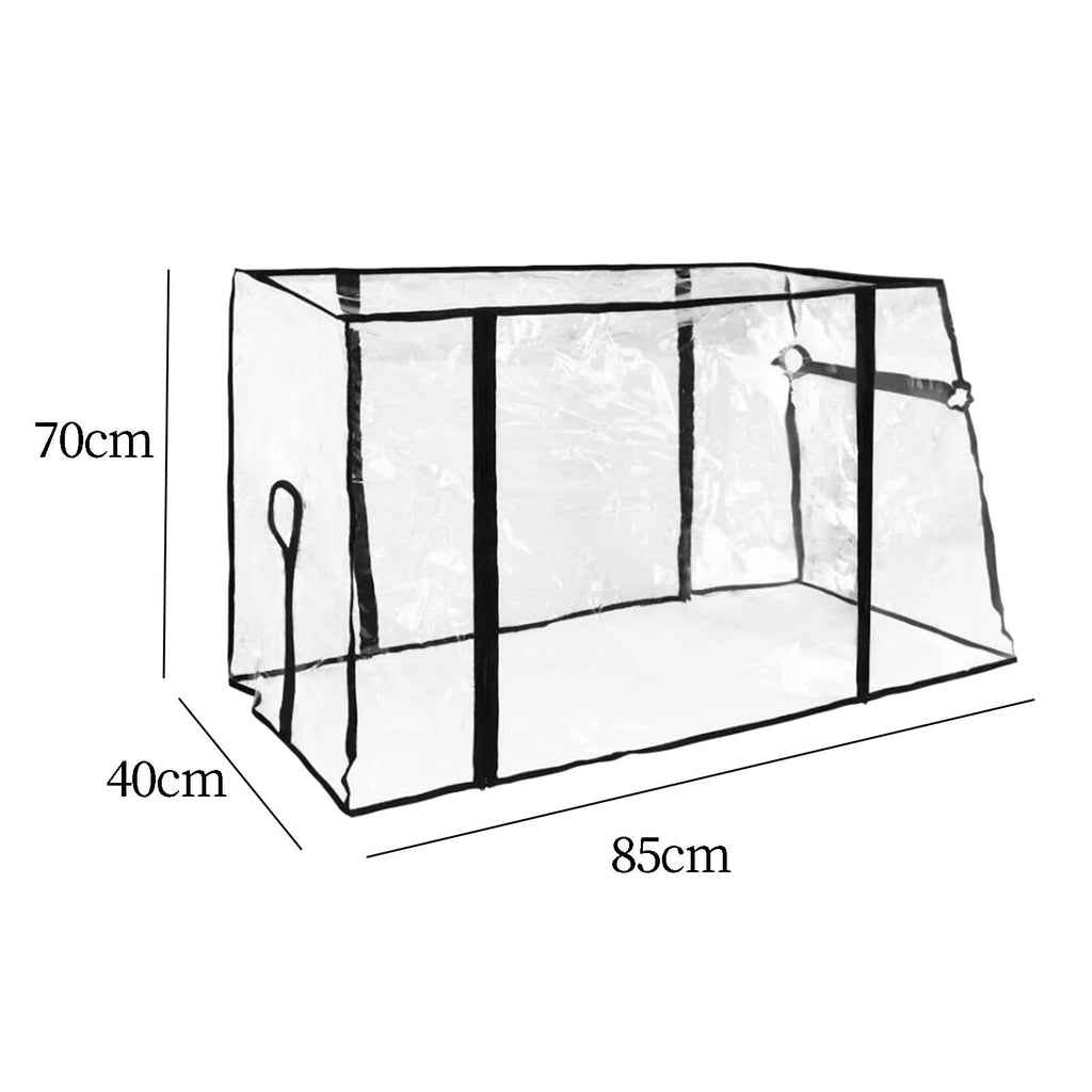Collapsible Wagon Cart Waterproof Cover Canopy Transparent PVC 33x15.7x27.6inch Portable Dustproof Rainproof A53580