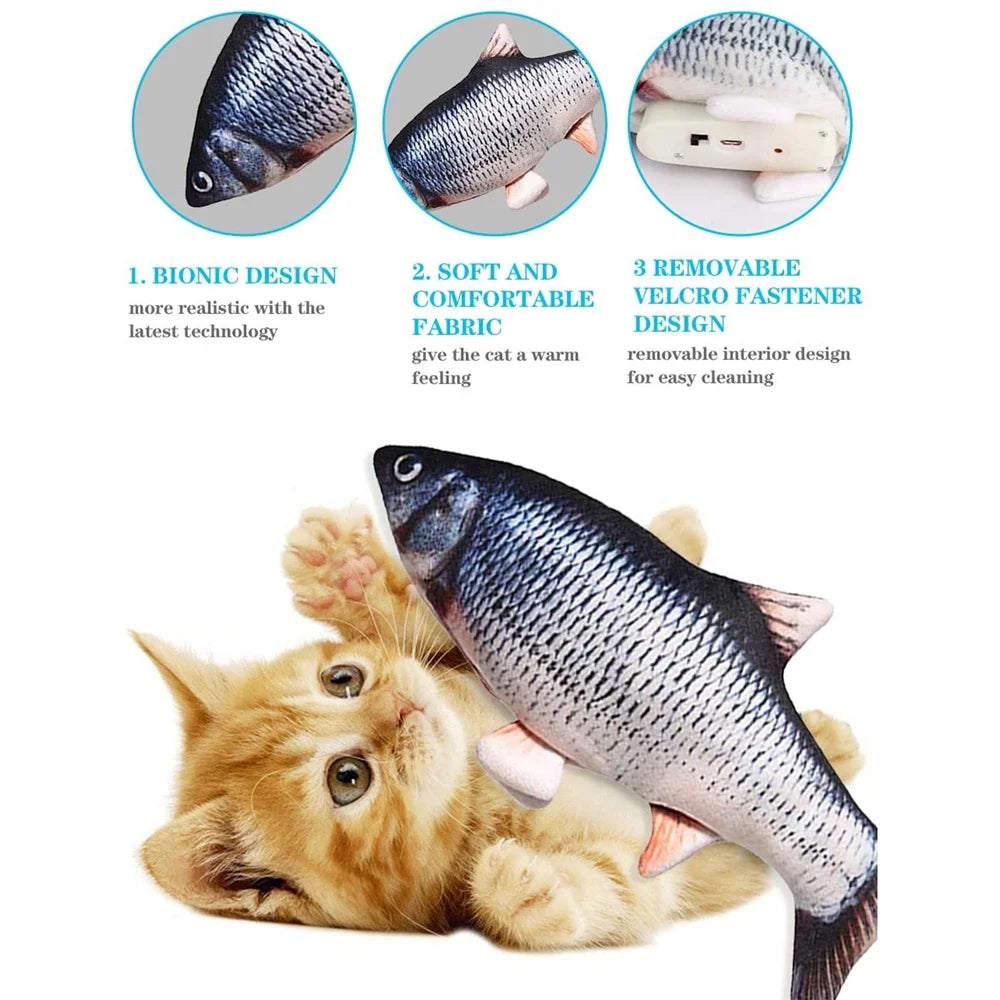 Electric Flipping Fish Cat Toy U54345