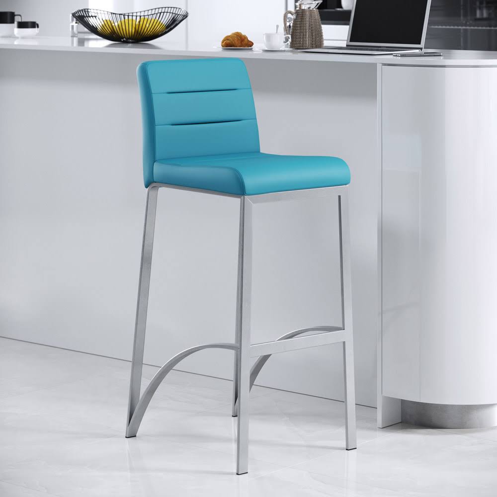Teal Bar Stool with Metal Base W204763