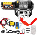 12V 4000 lbs Electric Winch Kit with Steel Rope and Wireless Remote Control I60913