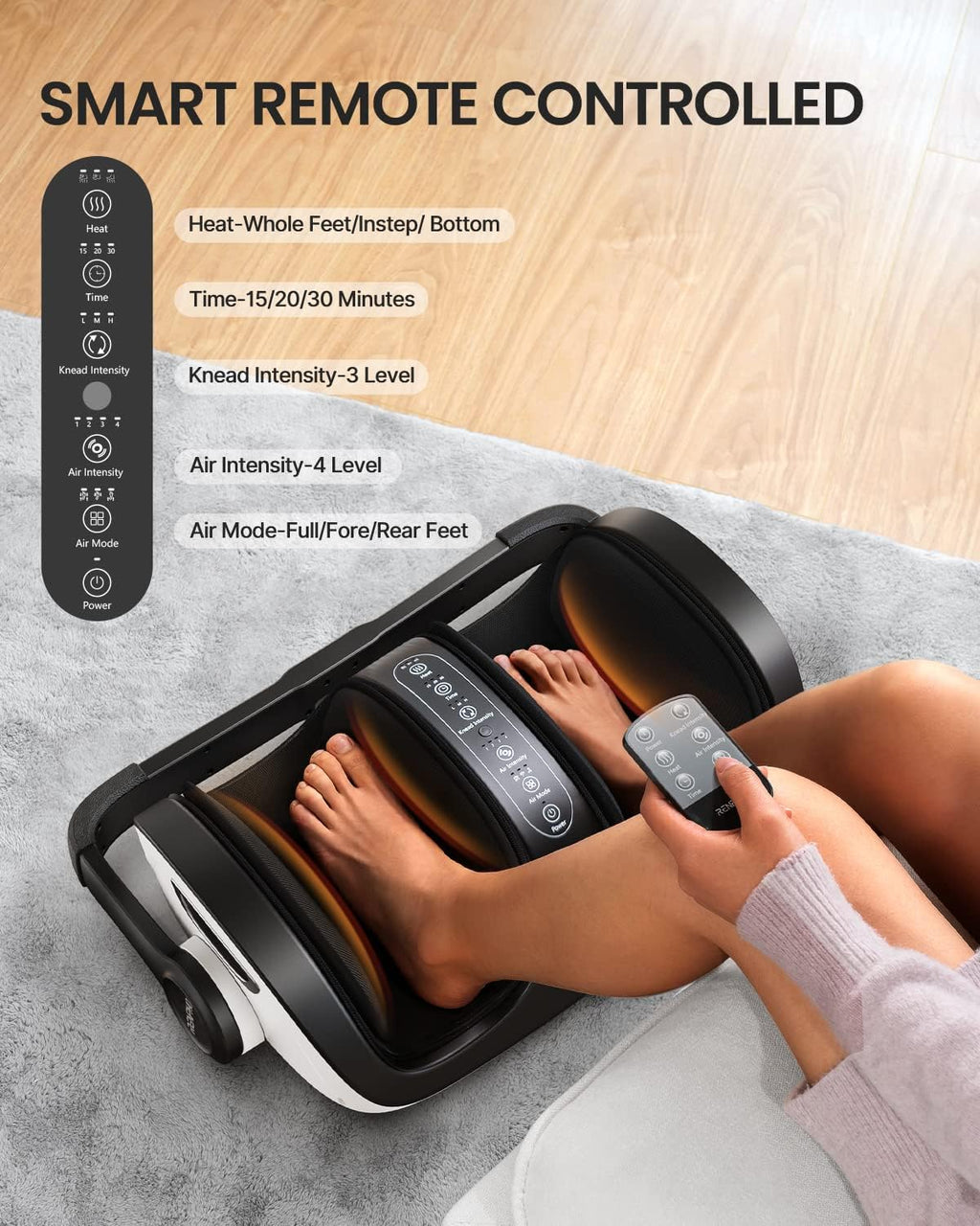 Shiatsu Foot and Calf Massager with Heat and Remote A352