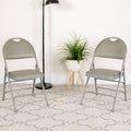 4 Pack Extra Large Triple Braced Folding Chair Gray Vinyl U3860