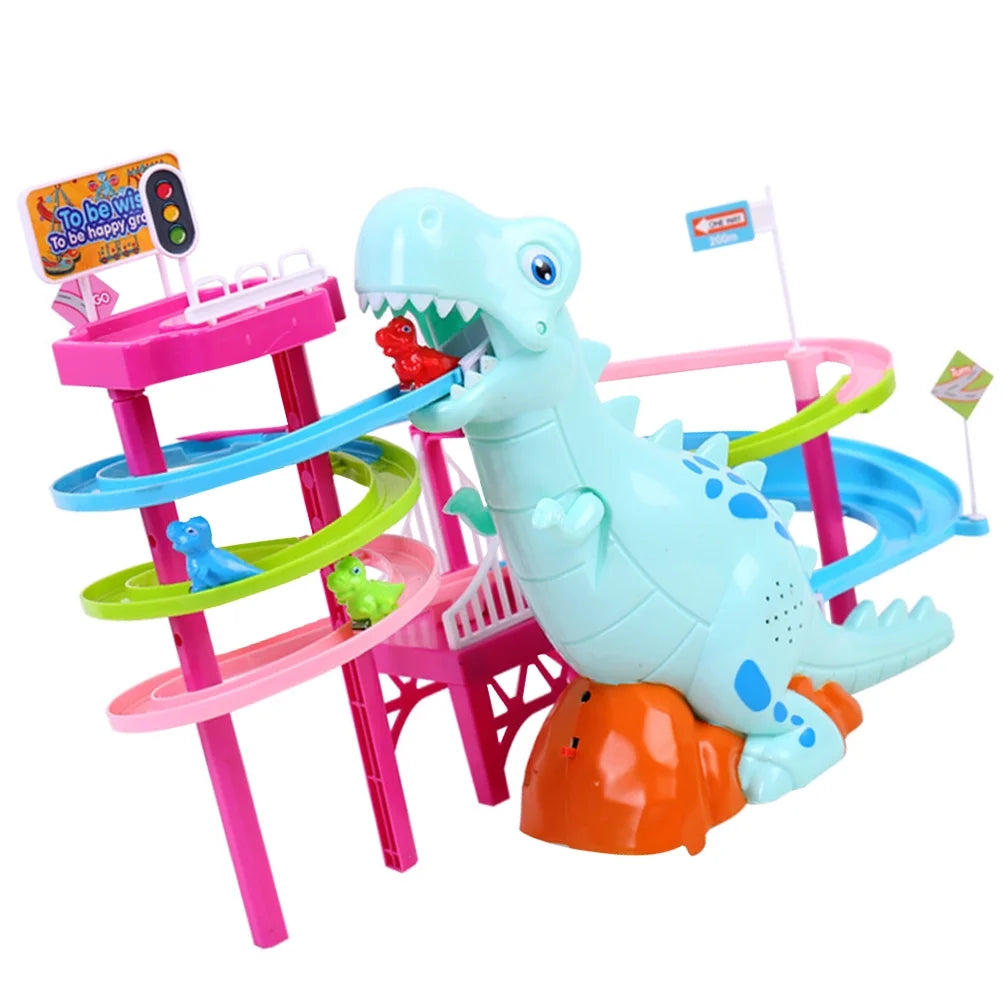 Track Dinosaur Kids Climbing Toys Race Electric Music Stairs Animal Set J193455
