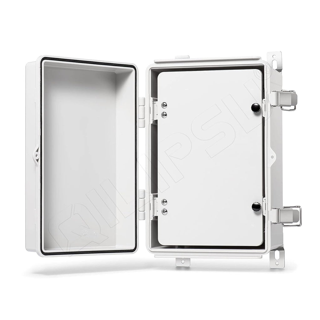 Stainless Steel Latch Junction Box with Inner Door, IP67 Waterproof Electrical Box, ABS Plastic Grey, Pack of 2 Z427