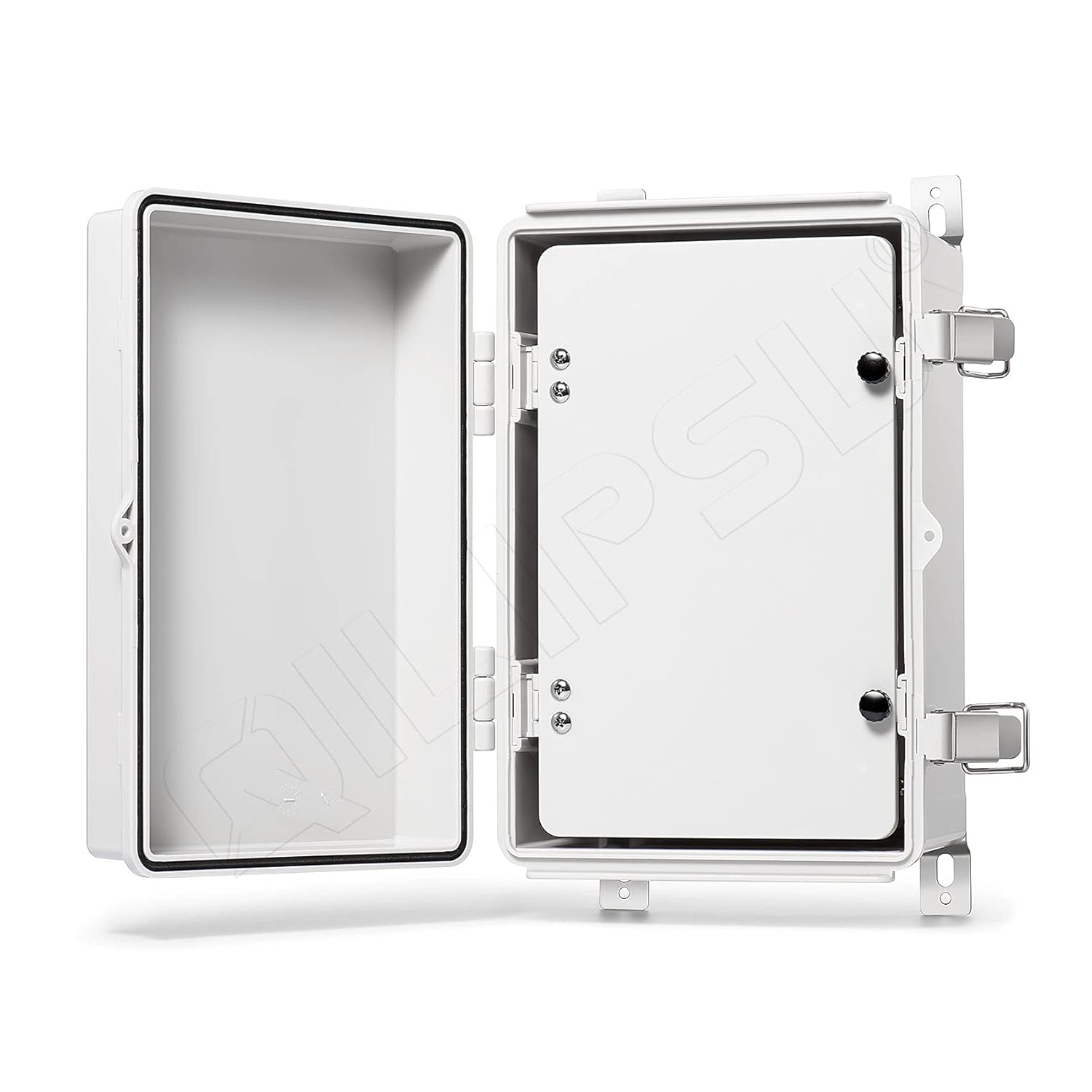 Stainless Steel Latch Junction Box with Inner Door, IP67 Waterproof Electrical Box, ABS Plastic Grey, Pack of 2 Z427