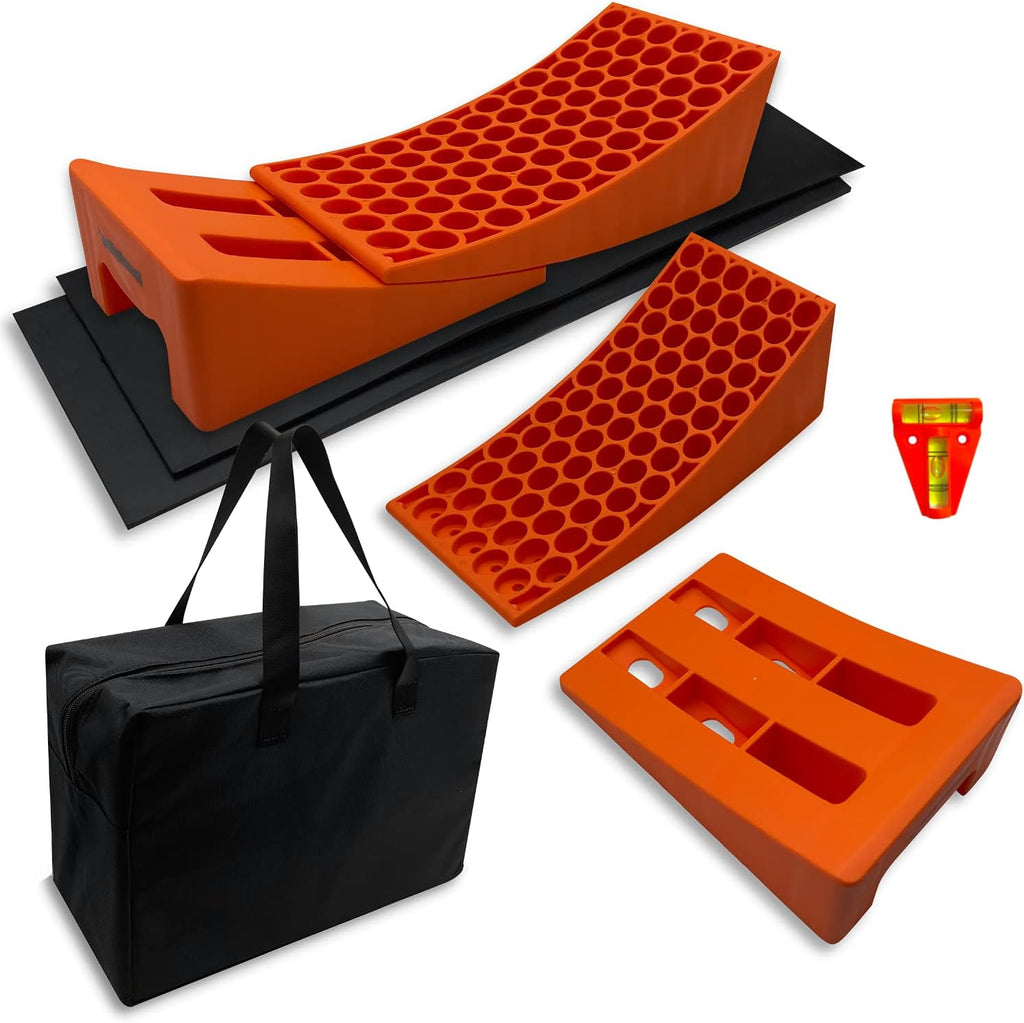 2 Pack Camper Leveling Blocks with Non-Slip Mats and Carry Bag B19075