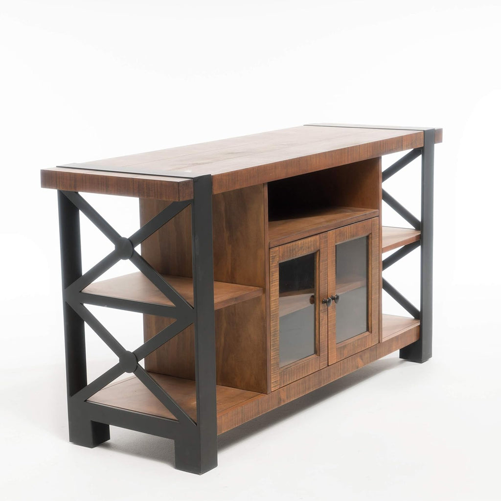 Natural Wood TV Console with Cabinets S565