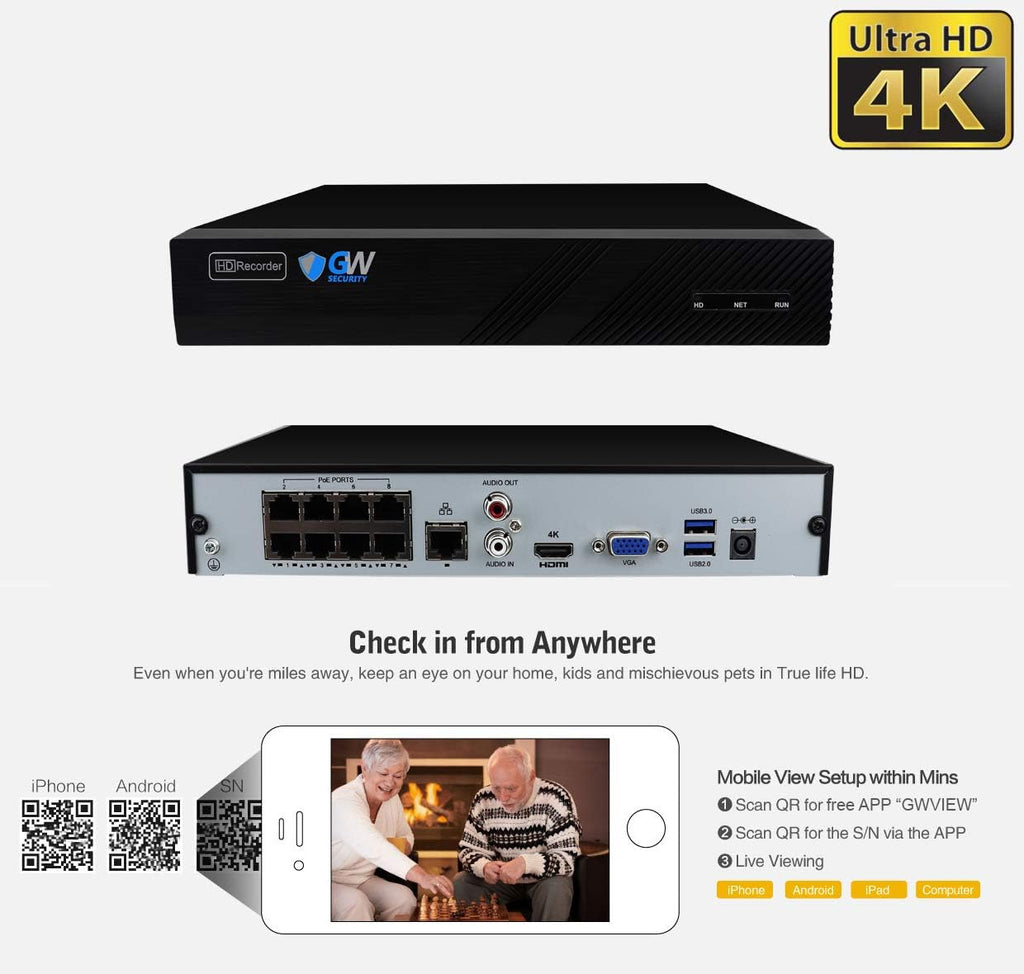 8 Channel 4K NVR 5MP Security Camera System with 8 Dome Cameras and 4TB Hard Drive R103462