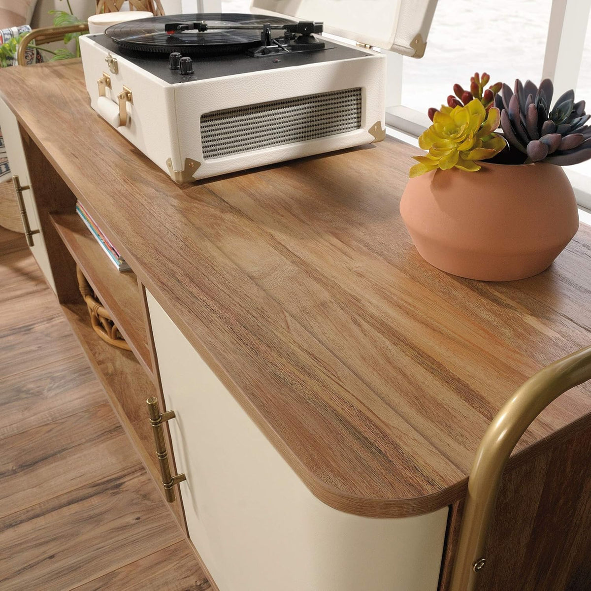 Sindoori Mango Finish Entertainment Credenza D665