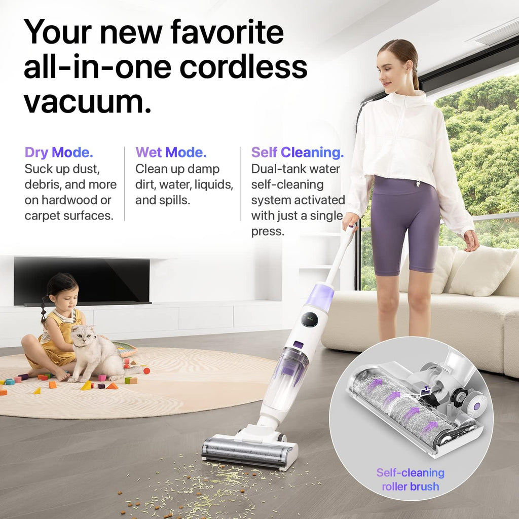 3-in-1 Wet Dry Cordless Vacuum Cleaner for Carpet and Hardwood U101