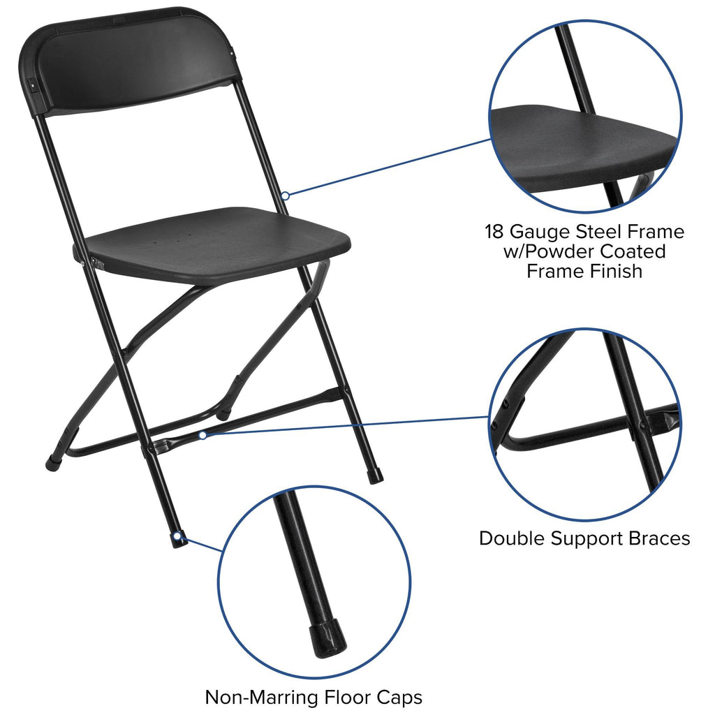 Black Plastic Folding Chair Q2982