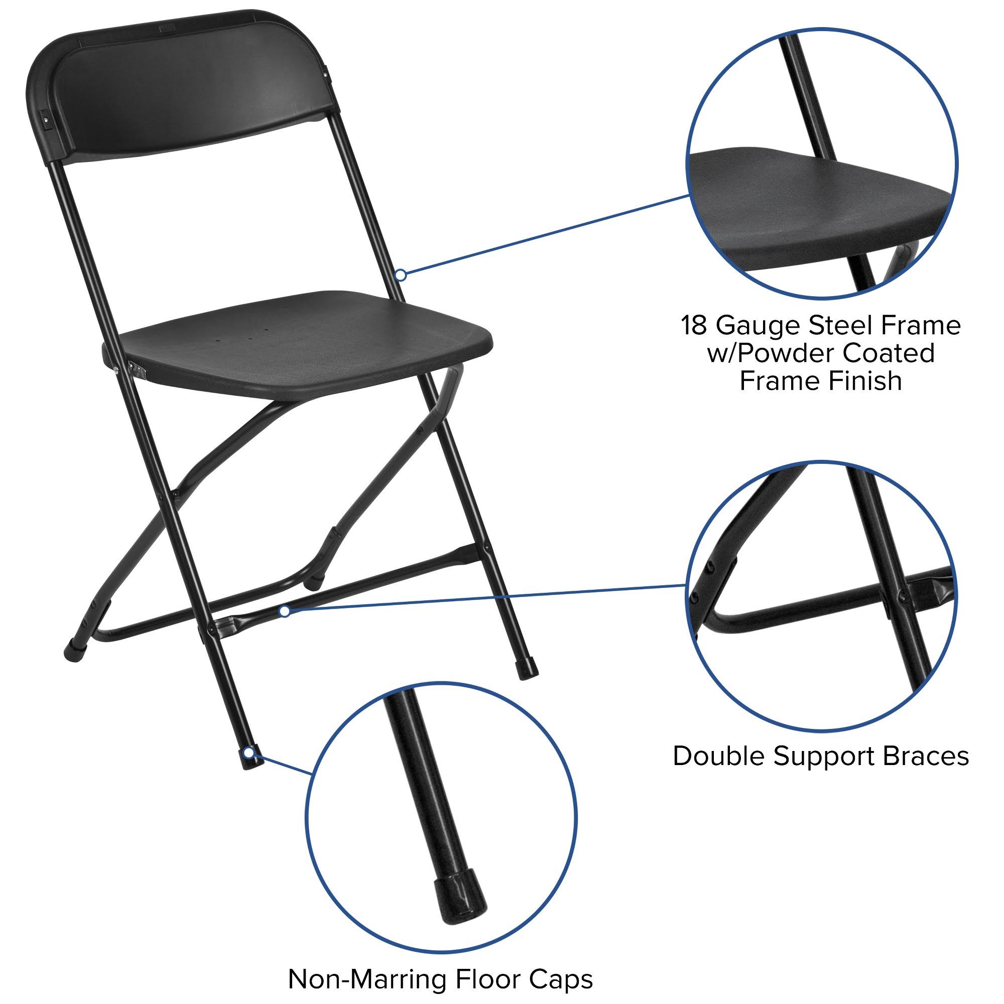 Black Plastic Folding Chair Q2982
