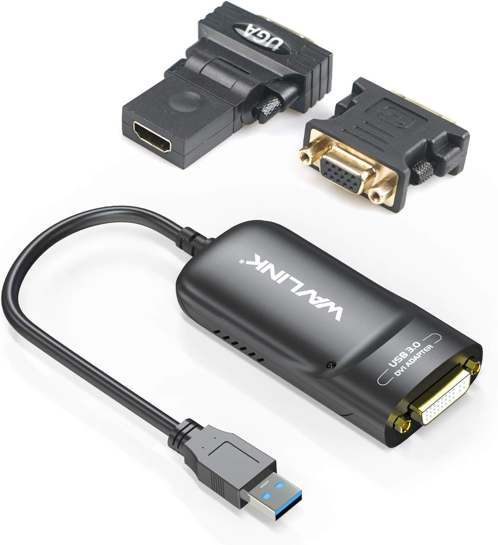 USB 3.0 to Dual HDMI Video Graphics Adapter, 4K@30Hz and 1080P@60Hz External Video Card Adapter I551