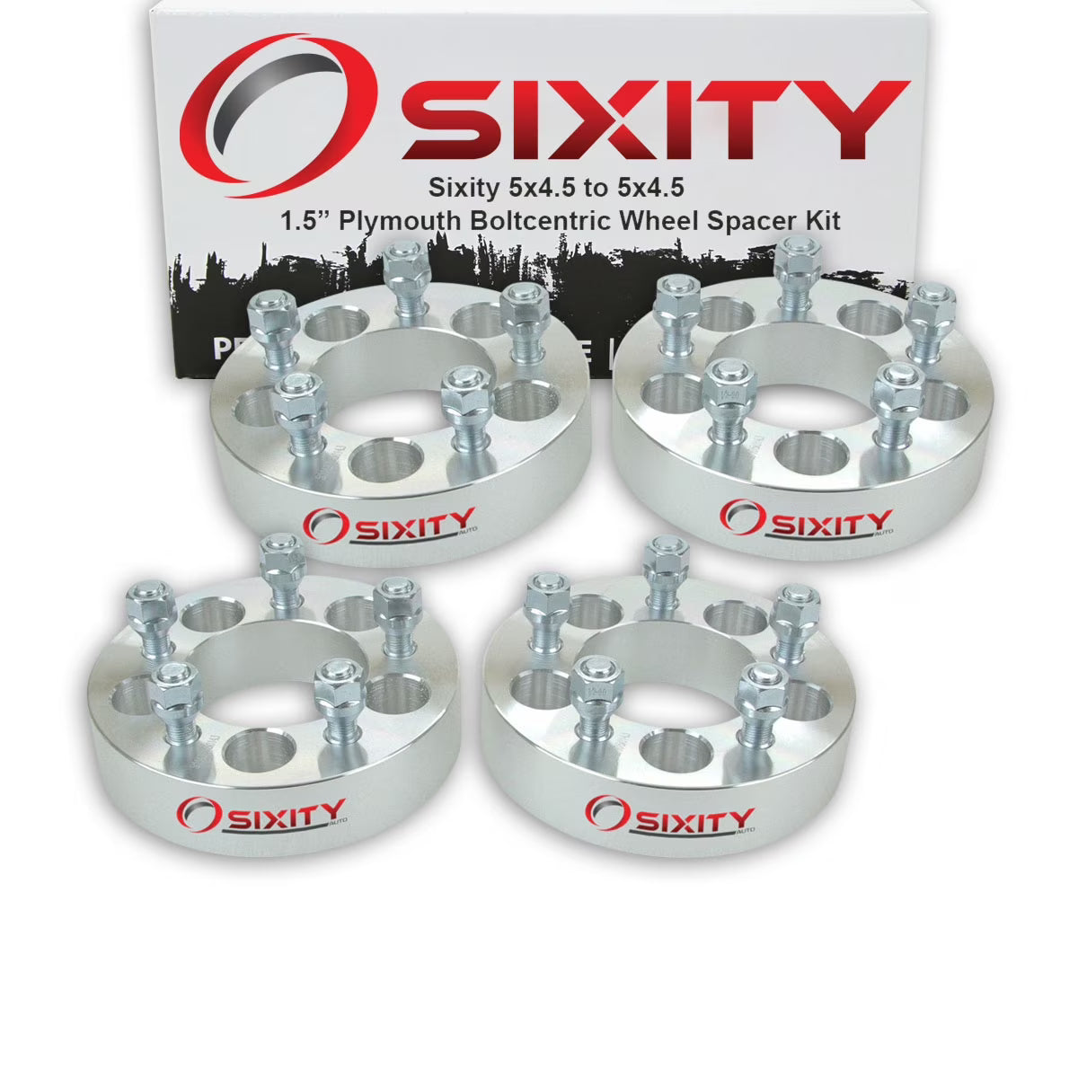 4 pc 1.5" 5x4.5 Wheel Spacers with 1.25in Studs I108362