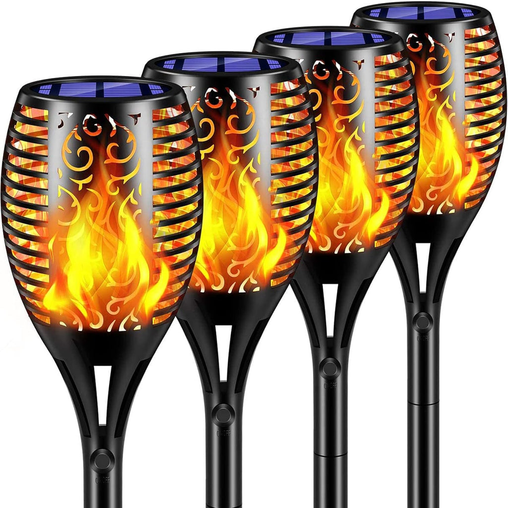 43 LED Flickering Flame Solar Torches Lights, 4 Pack R39402
