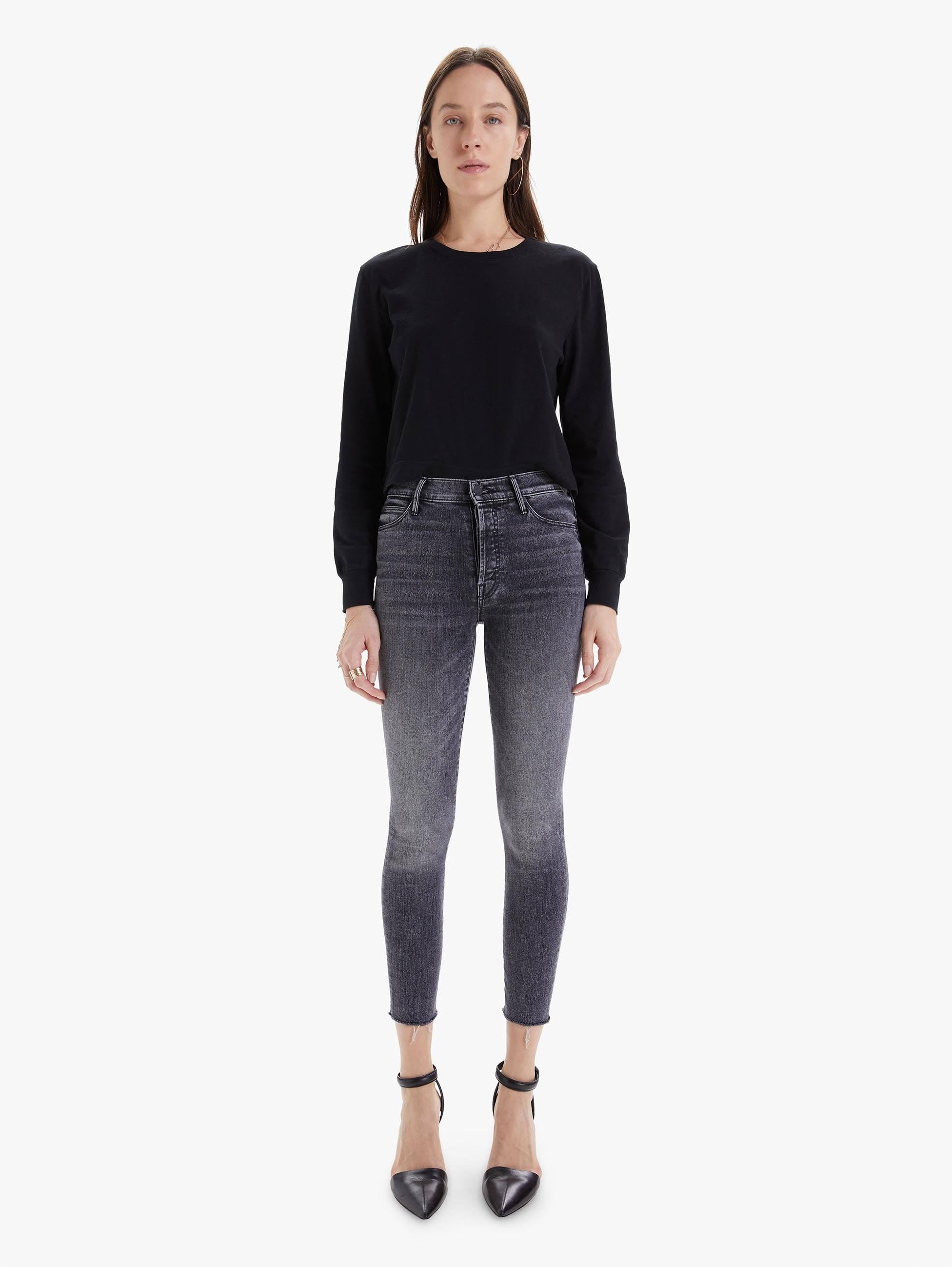 Black Ankle Fray Jeans J303798