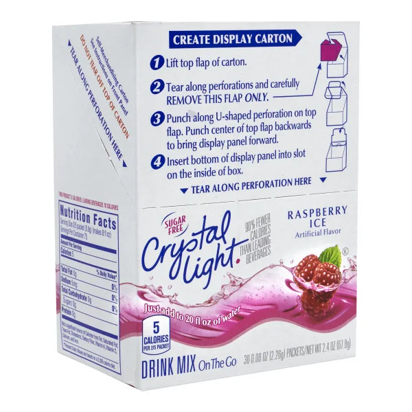 Sugar-Free Raspberry Ice Drink Mix, 30 Packets, Pack of 2 P526126