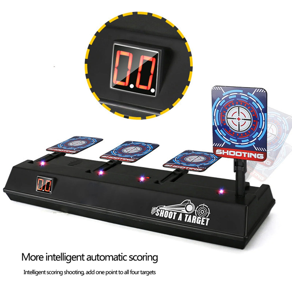 Electronic Scoring Shooting Targets, 4 Targets LED Light Auto Reset P15814