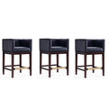 Ivory and Dark Walnut Beech Wood Counter Height Bar Stool (Set of 3) R3486