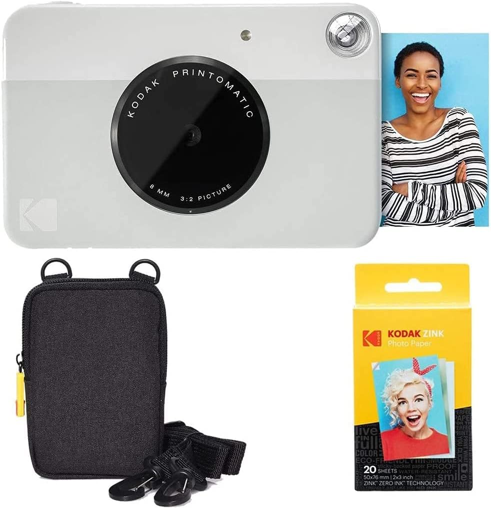 Green Instant Camera with Zink Paper and Deluxe Case F4082