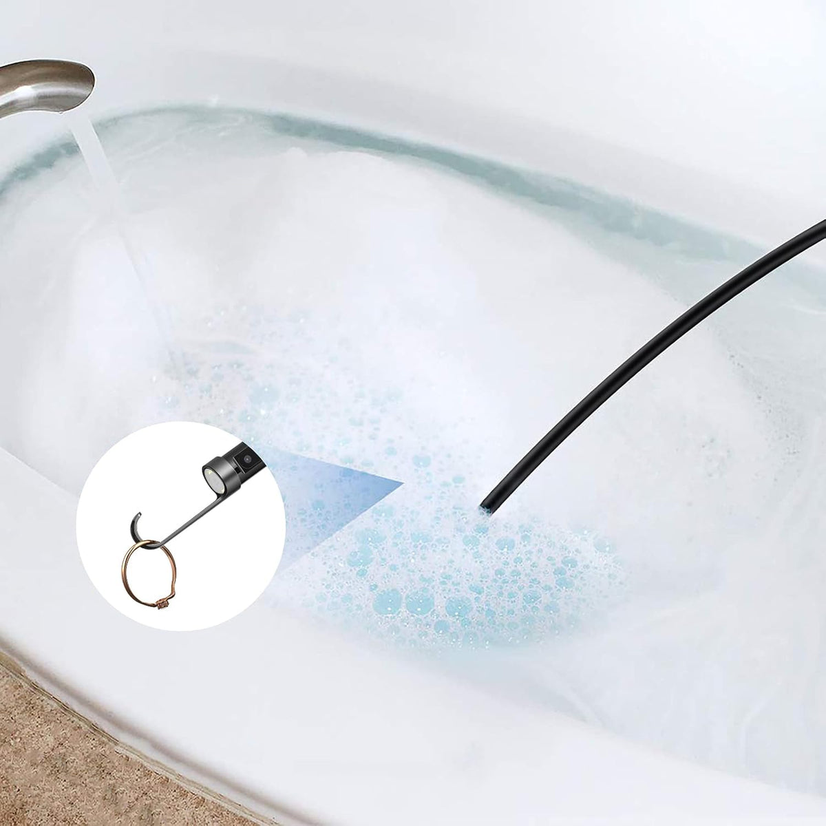 16.5ft HD Waterproof Snake Borescope Inspection Camera X730