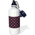 Pink Geometric Print Black Sports Water Bottle, 21oz V952168