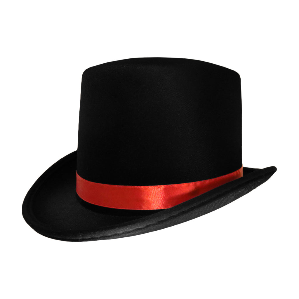 Black Top Hat with Red Band Costume Z593