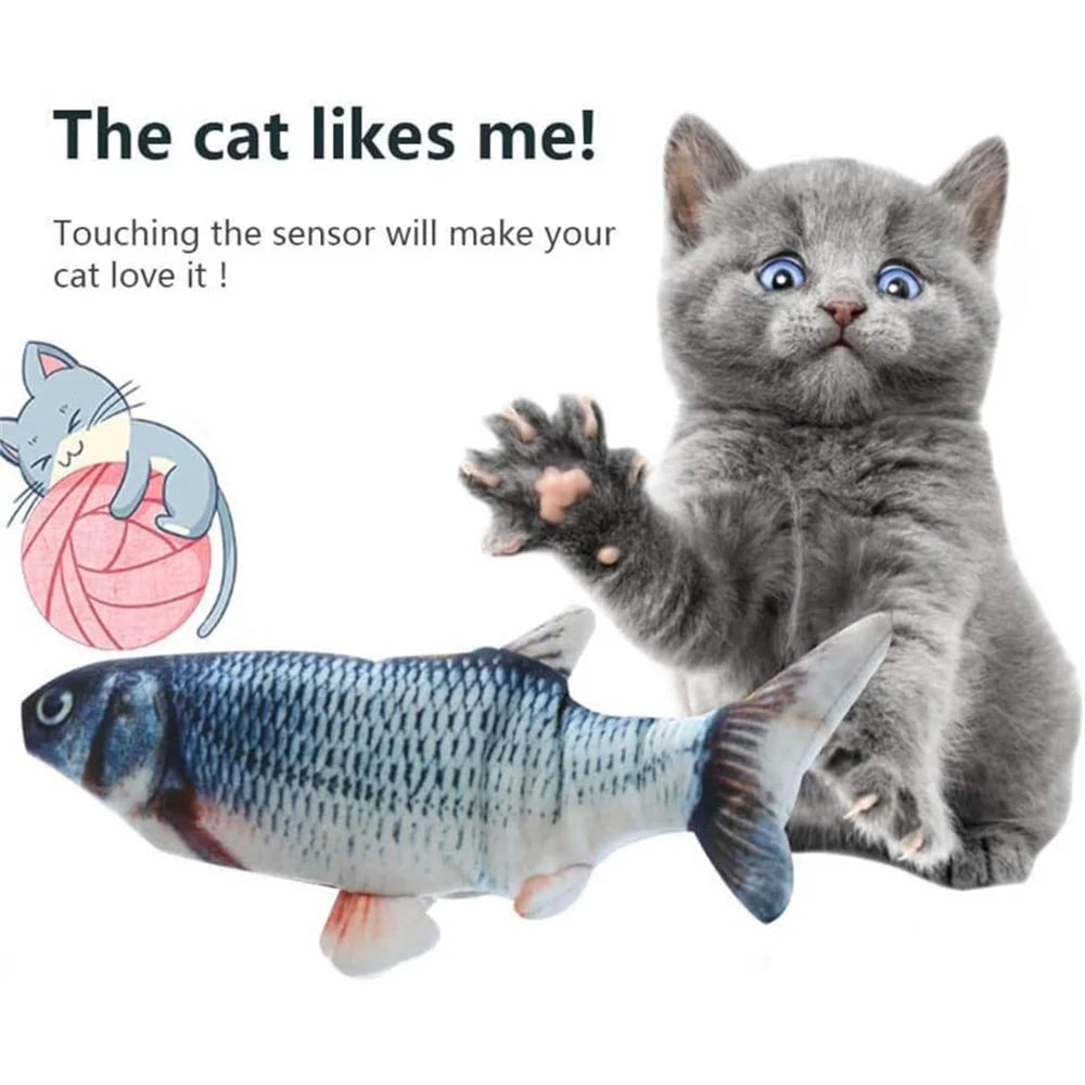 Electric Flipping Fish Cat Toy U54345