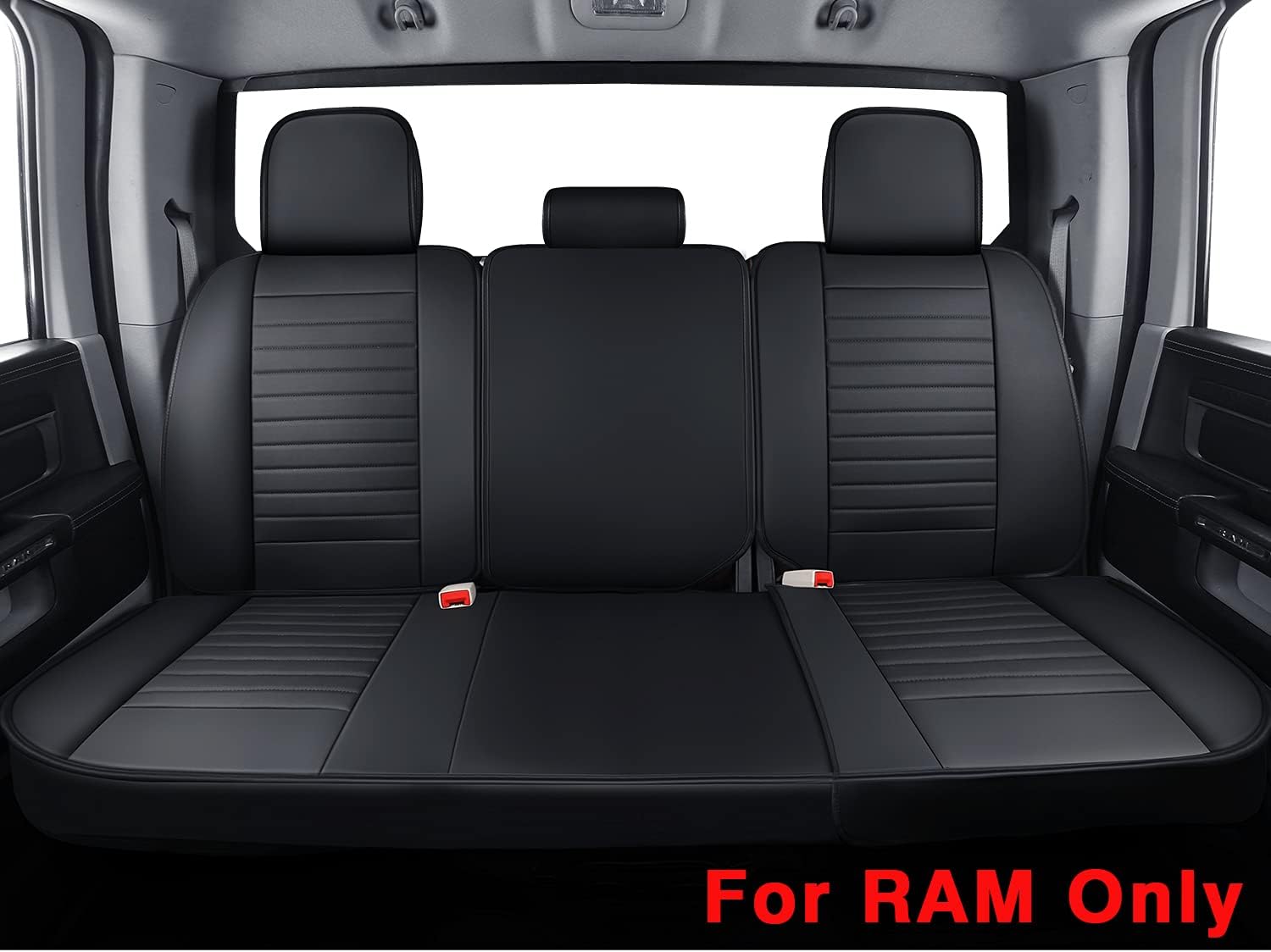 Black Waterproof Faux Leather Front Seat Covers H6884