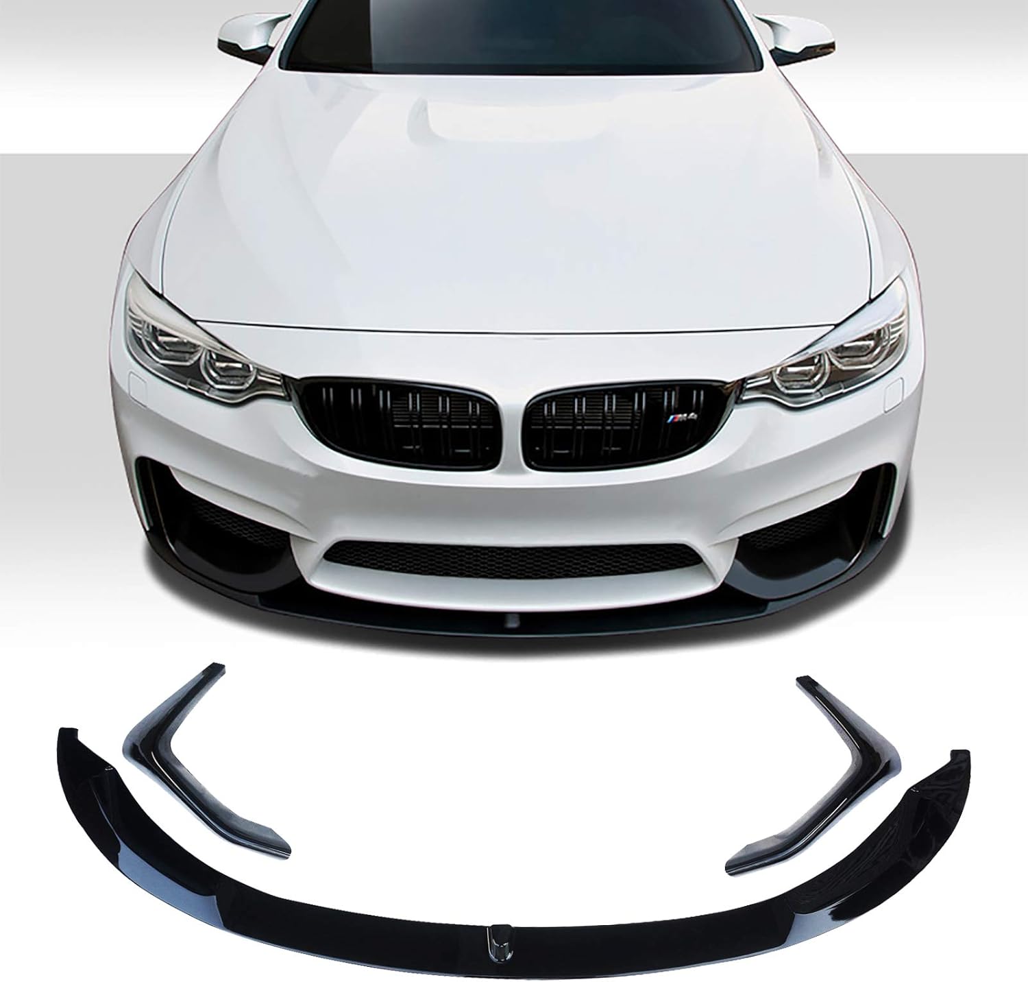 ABS Gloss Black Front Bumper Spoiler Splitter Q70176