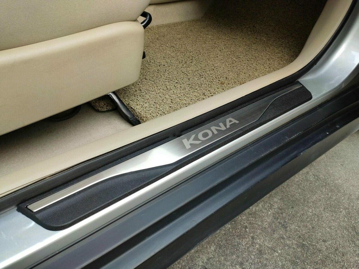 Stainless Door Sill Protector Cover Trim 4pcs Black E163400